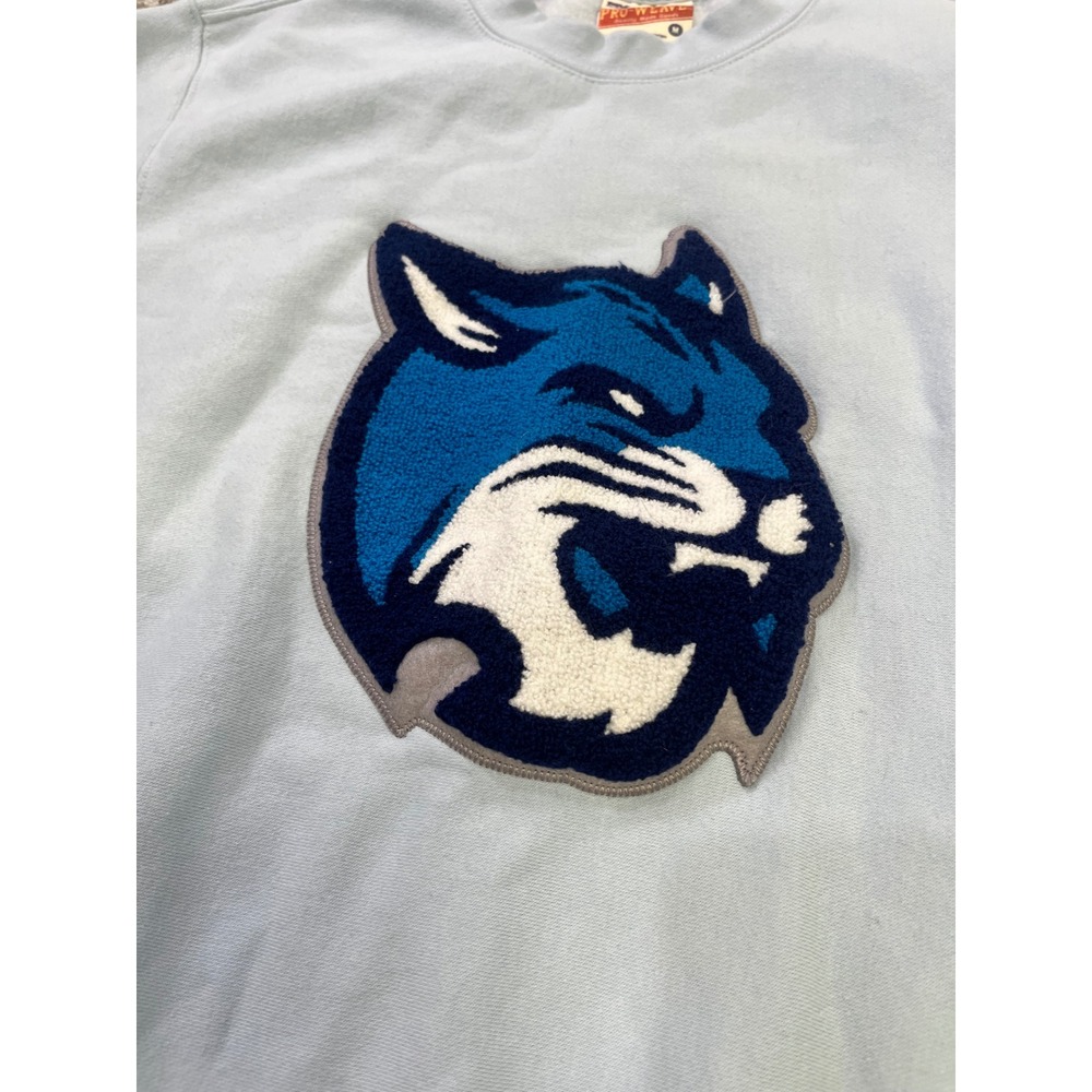 MV Sport Pro-Weave Crewneck Sweatshirt Medium Light Blue Wildcat Chenille Patch - Picture 6 of 11